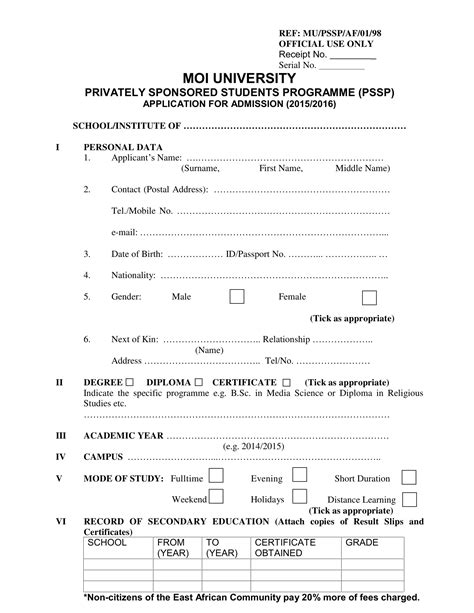 moi university application form pdf